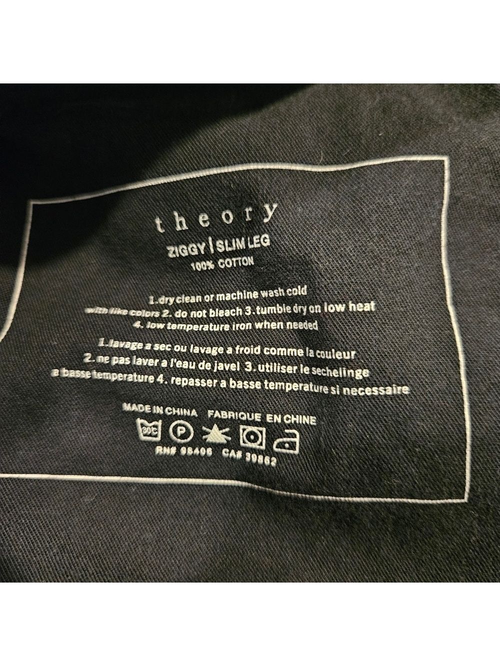 THEORY WOMEN'S NAVY BLUE ZIGGY SLIM LEG MID-RISE CORDUROY PANTS SIZE 34 - Picture 5 of 8